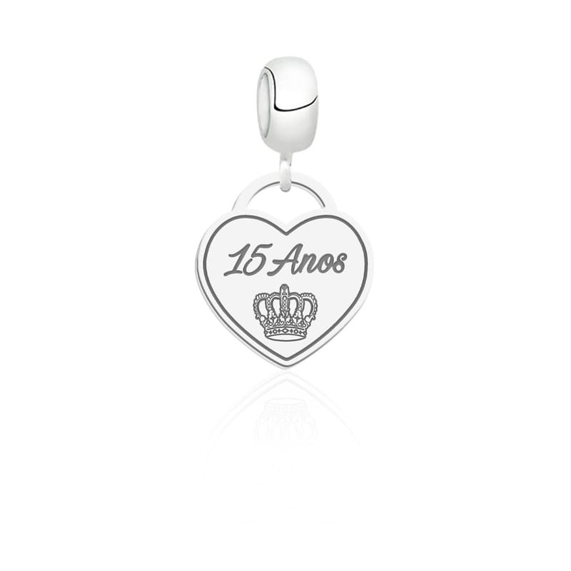 BERLOQUE LASER CORAÇÃO COM ALÇA 15 ANOS